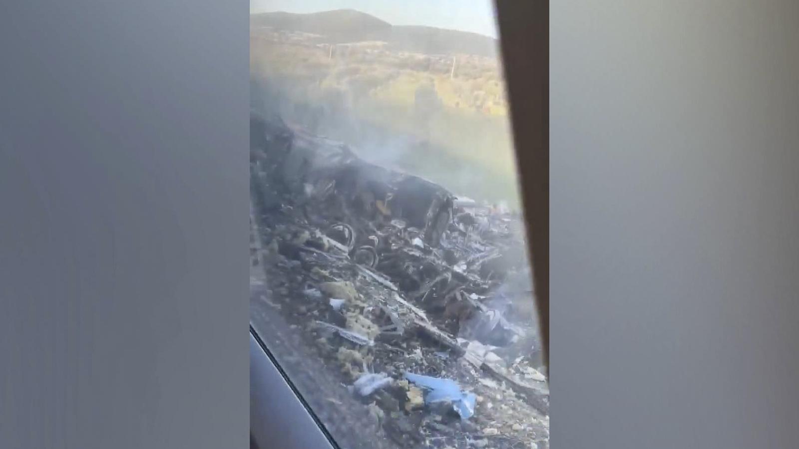View from inside one of the trains involved in the accident in Urda, Toledo