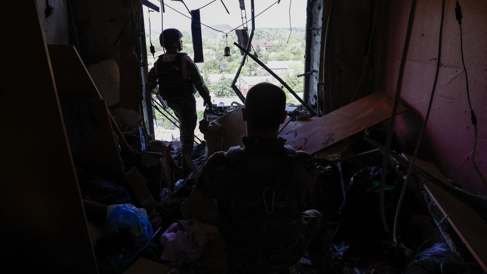 A building in Makiivka, after the Russian attack.