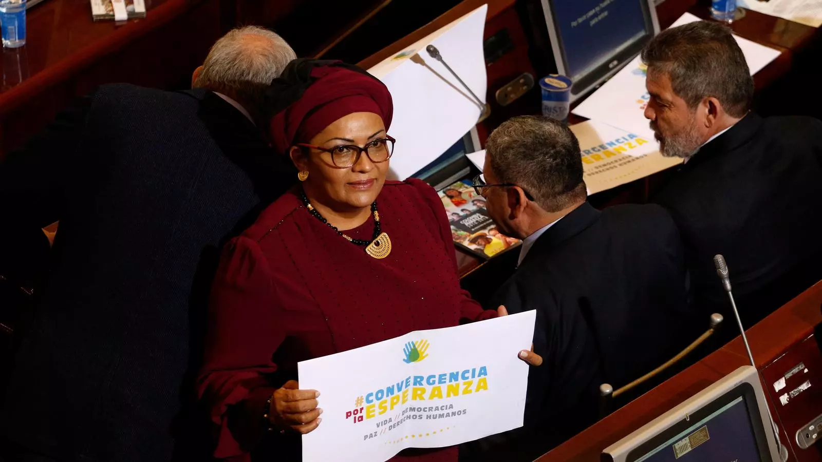La nova senadora Judith Simanca Herrera, exguerrillera de les Farc, en la sessió inaugural de la legislatura