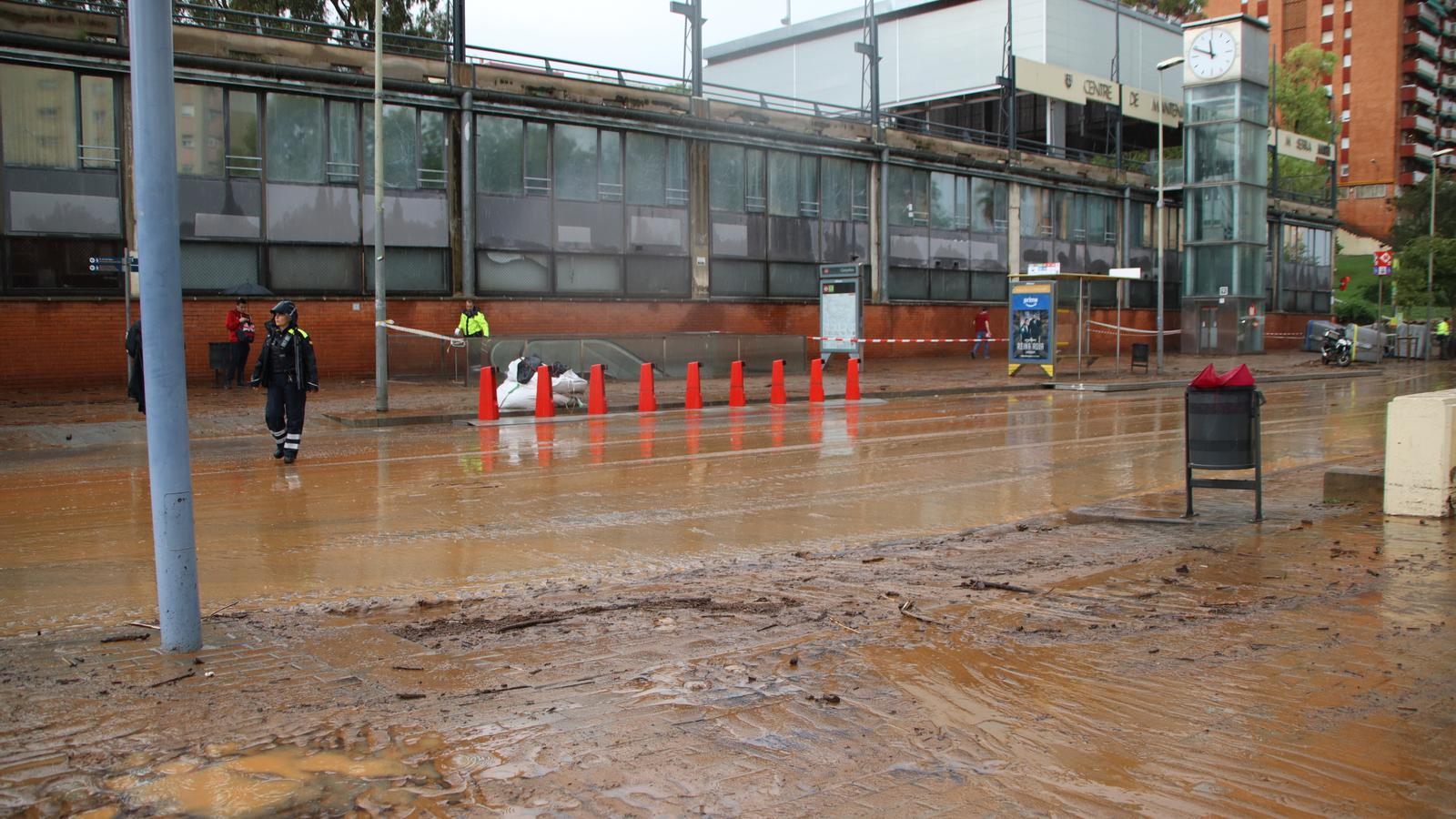 La zona de Canyelles de Barcelona afectada por el temporal de inicios de octubre