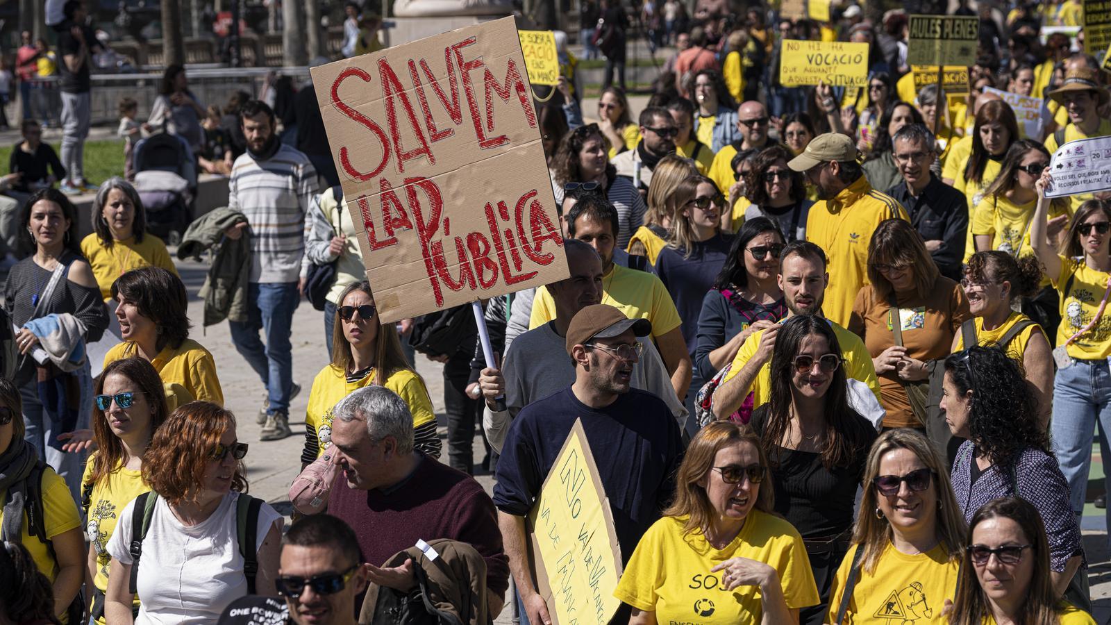 Manifestación de docentes el 20 de marzo en Barcelona