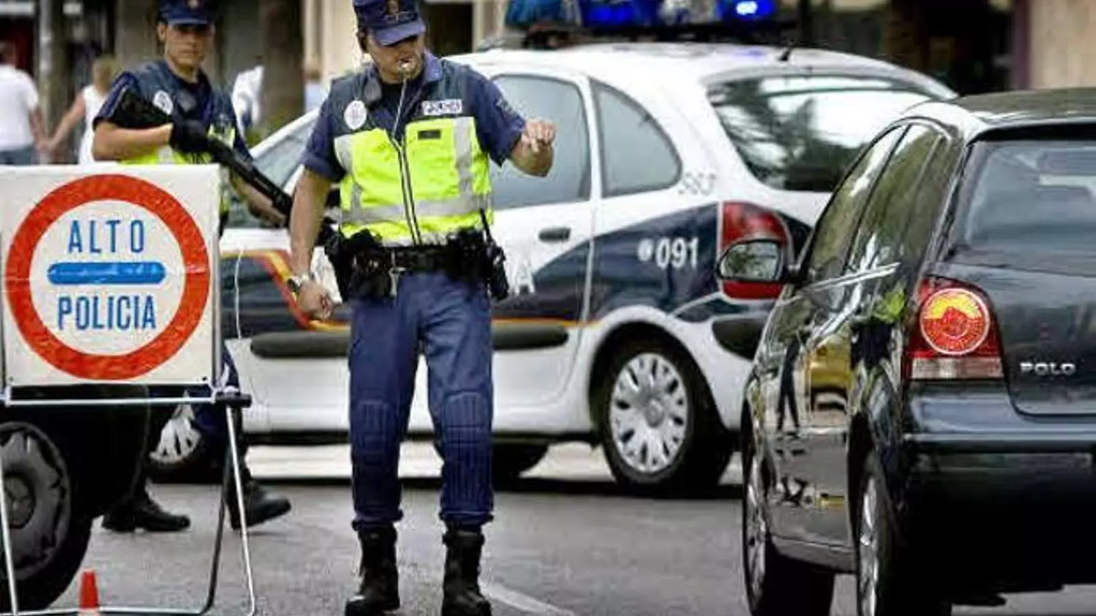 Imatge d'un control de la Policia Nacional a Palma