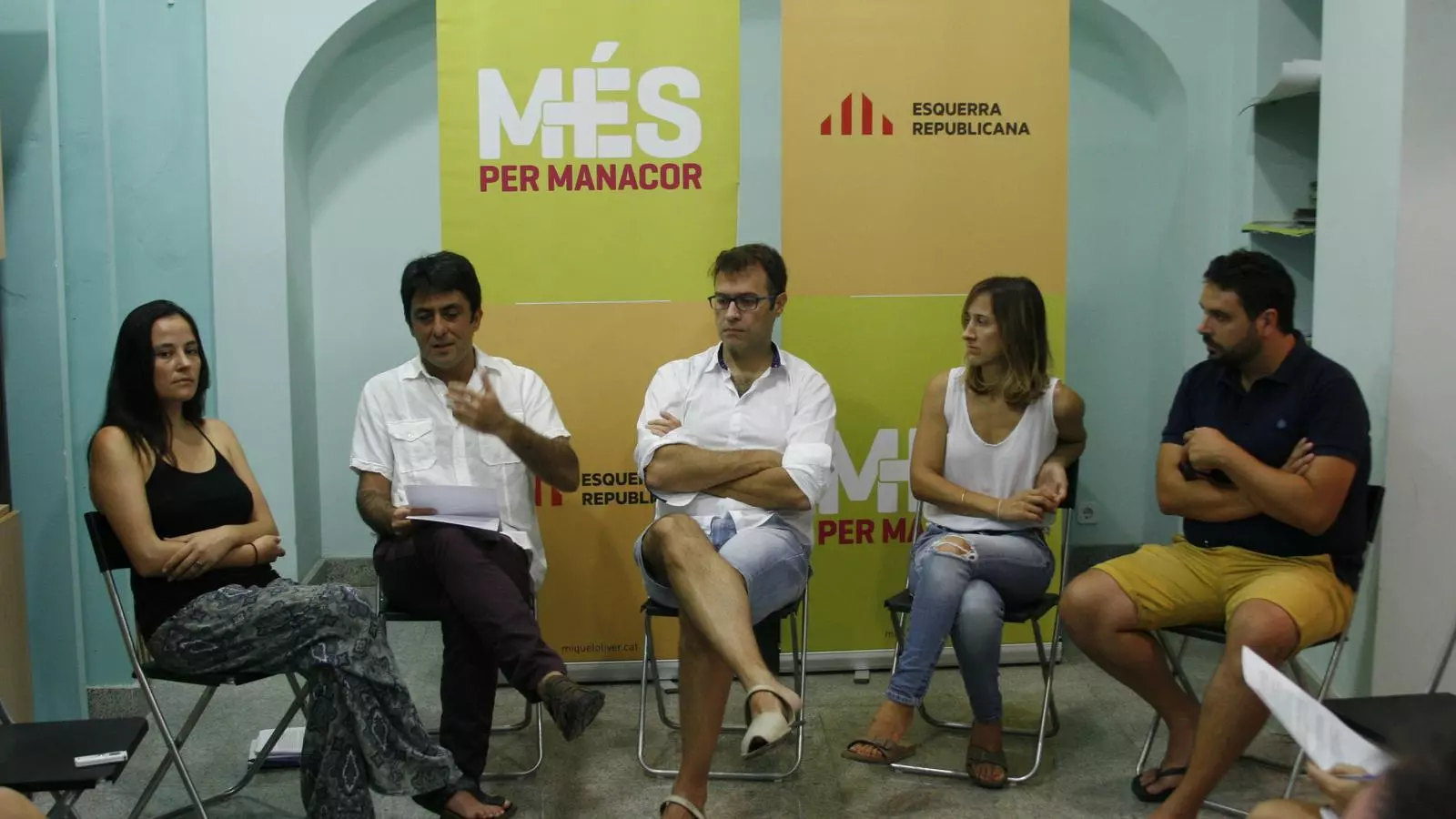 MÉS-Esquerra de Manacor durant una roda de premsa.
