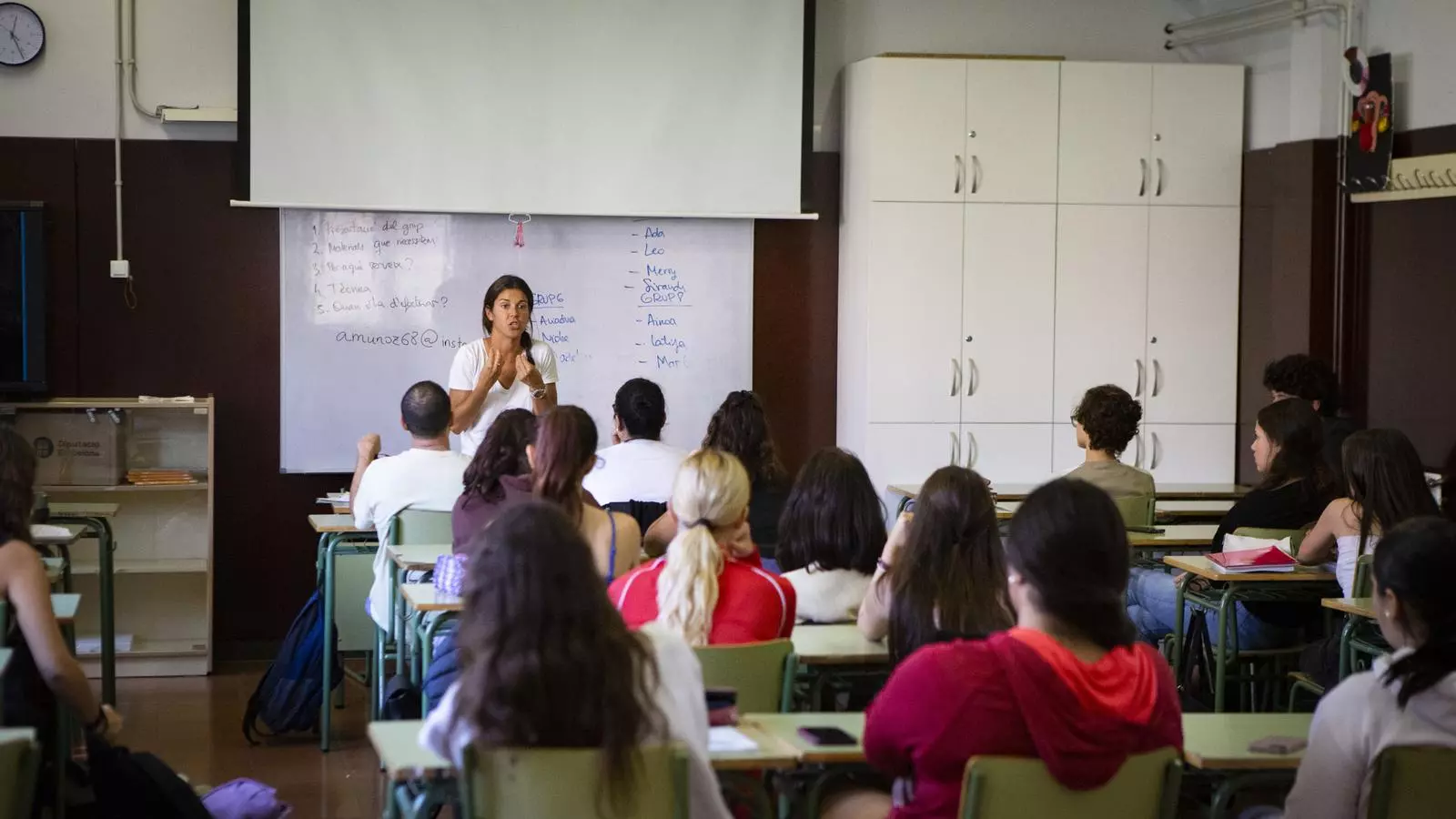 Un aula de l’Institut i Escola Miquel Tarradell.