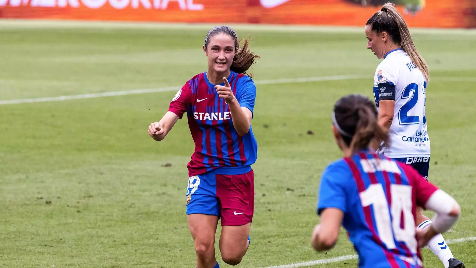 Bruna Vilamala durant un partit amb el Barça la temporada passada