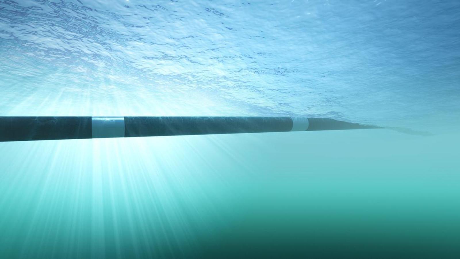 Construcción de una tubería de gas submarina, en una ilustración de archivo.