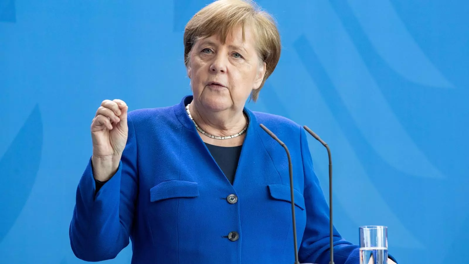 Angela Merkel durant la roda de premsa d'avui sobre la crisi del coronavirus
