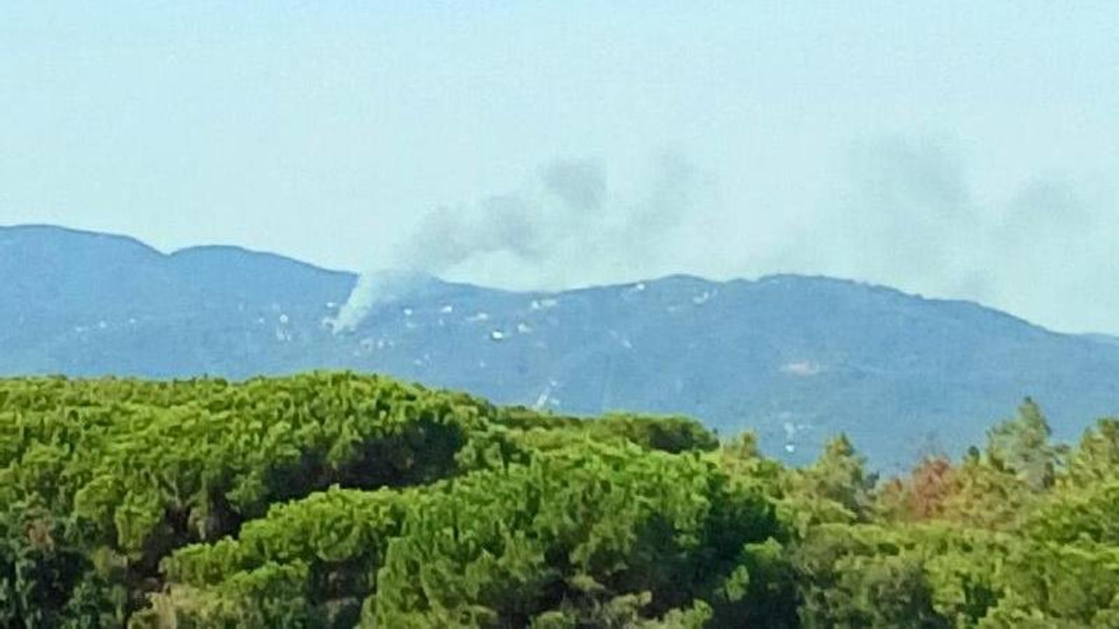 Smoke column from the Tordera fire, this Saturday