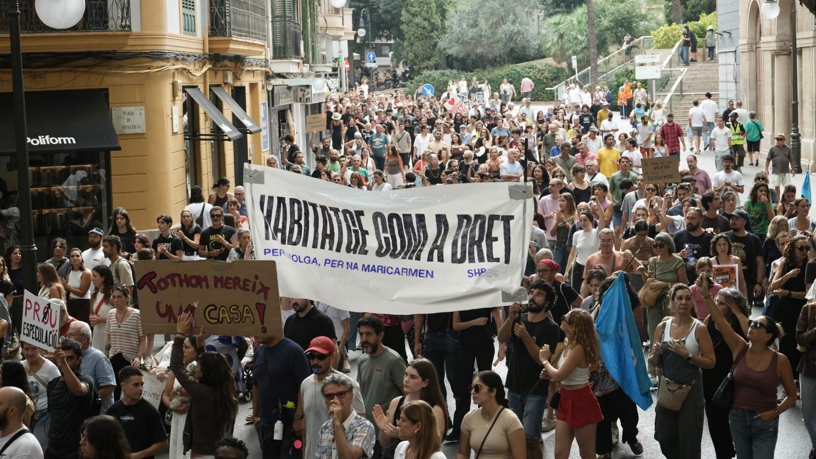 Manifestació als carrers de Palma.