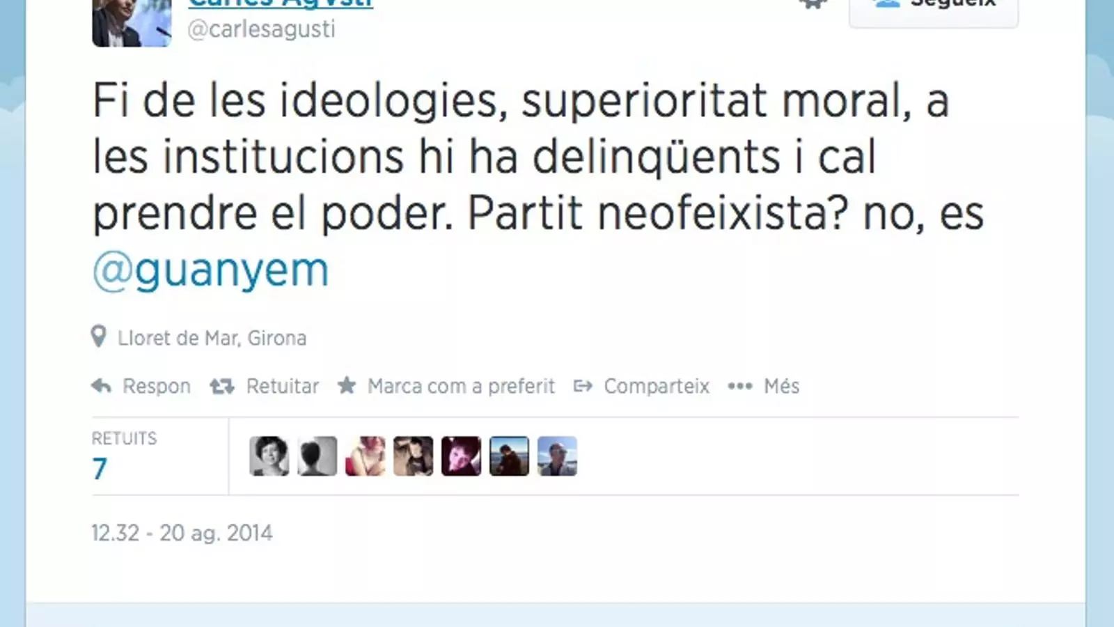 Piulada de Carles Agustí