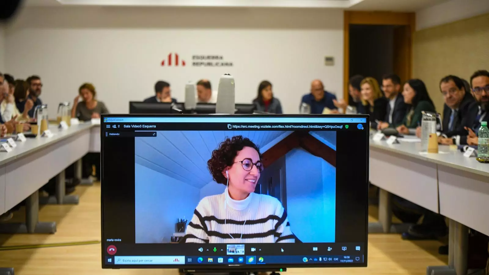 Marta Rovira participant en una executiva d'ERC el novembre passat.