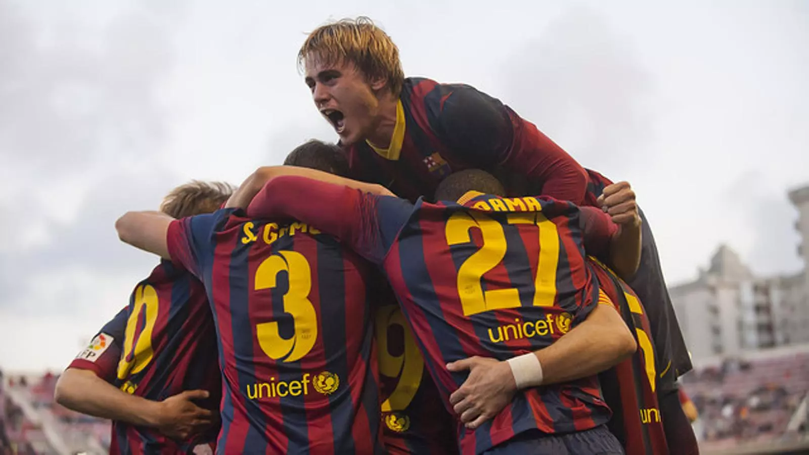 Els jugadors del Barça B celebrant un gol / FCB