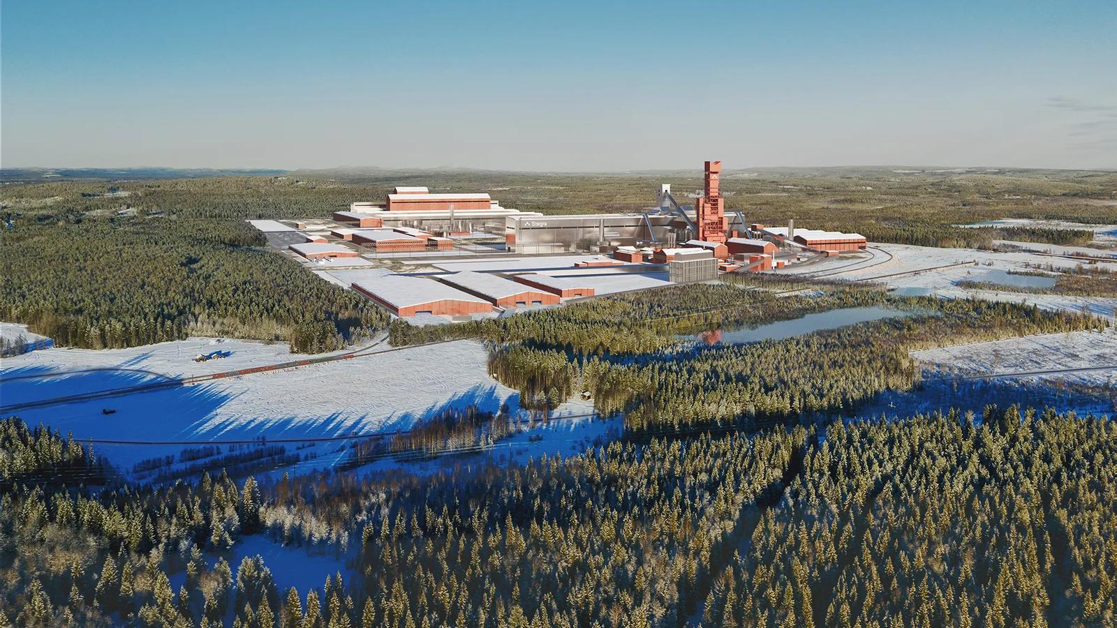 Vista general de las instalaciones de Stegra, la primera planta de acero verde a gran escala del mundo, ubicada al norte de Suecia.