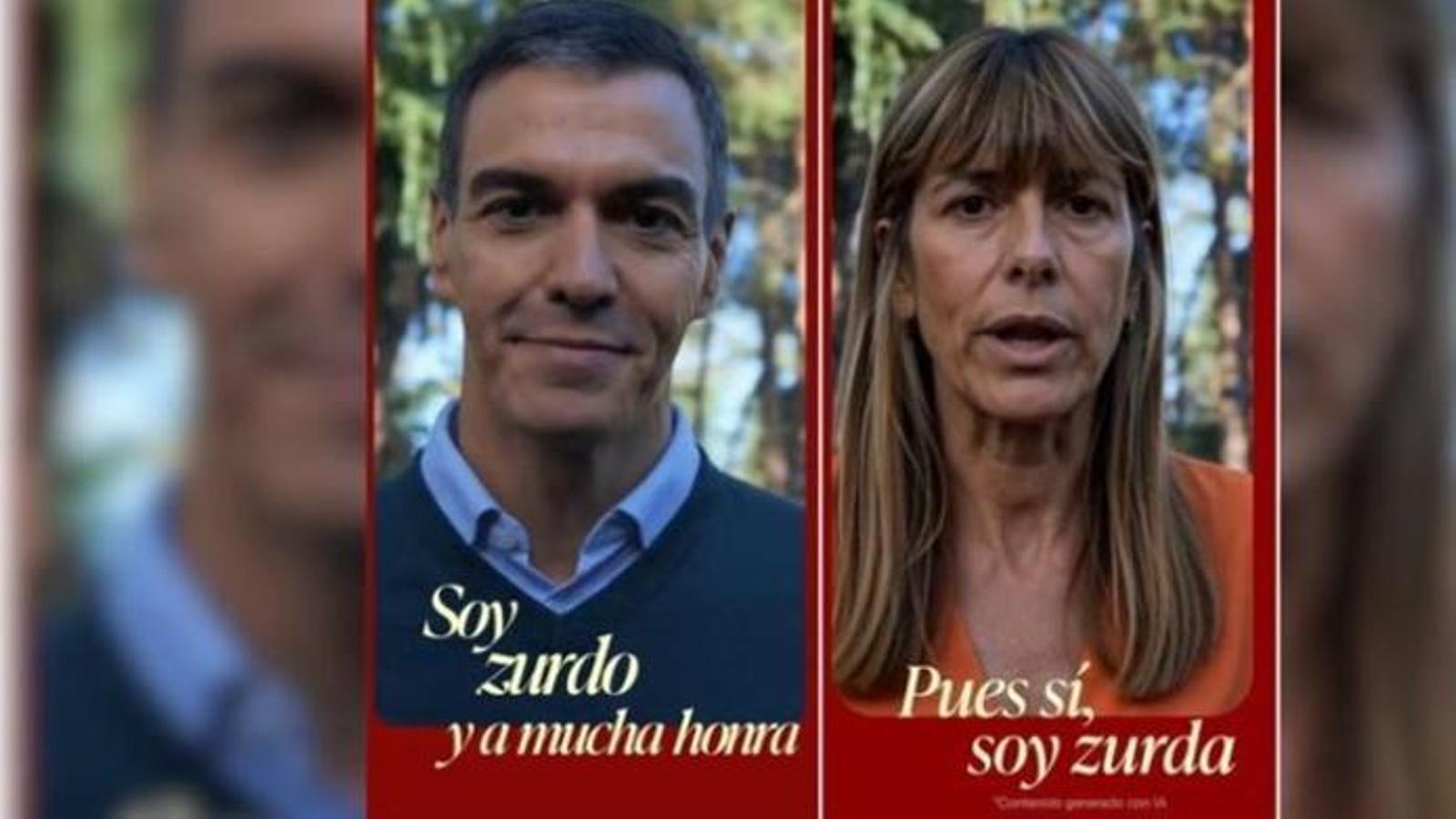 Frames of the video made with AI of Begoña Gómez