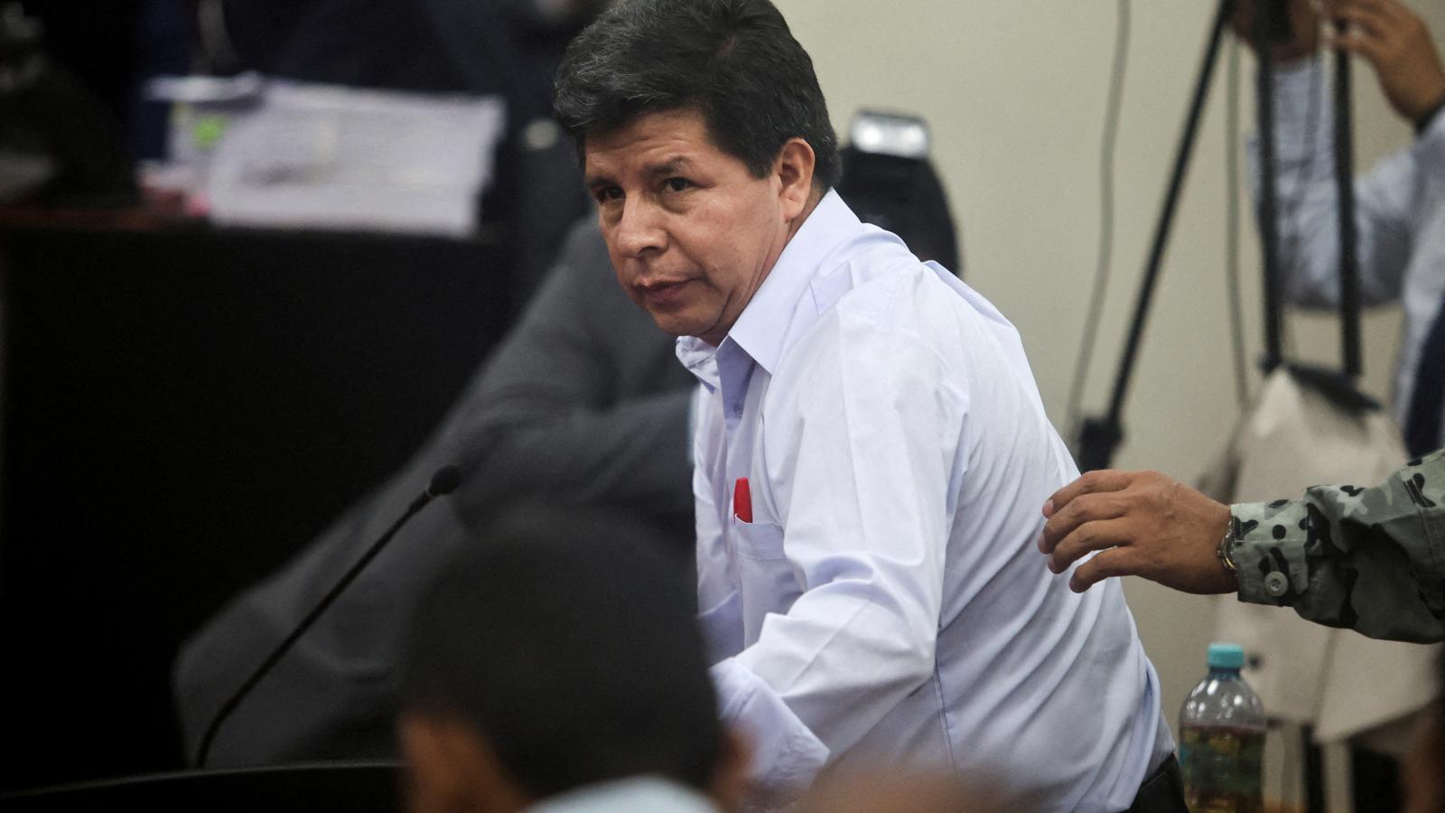 El expresidente de Perú Pedro Castillo durante el juicio contra él.