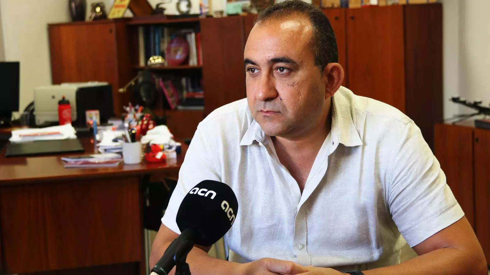 Javier Pacheco, secretari general de CCOO a Catalunya, durant l'entrevista amb l'ACN
