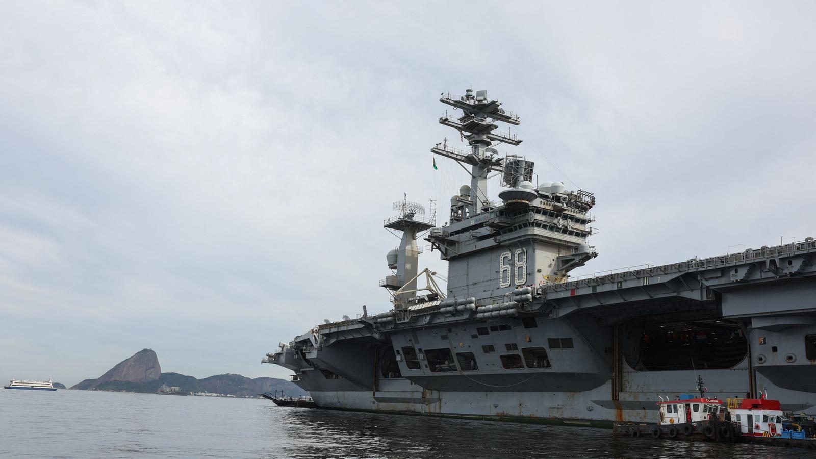 El portaaviones USS Nimitz anclado en Brasil, en una imagen de hace una semana.