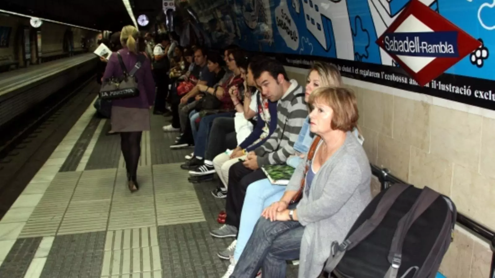 L'estació de FGC de Sabadell Rambla durant la jornada de vaga