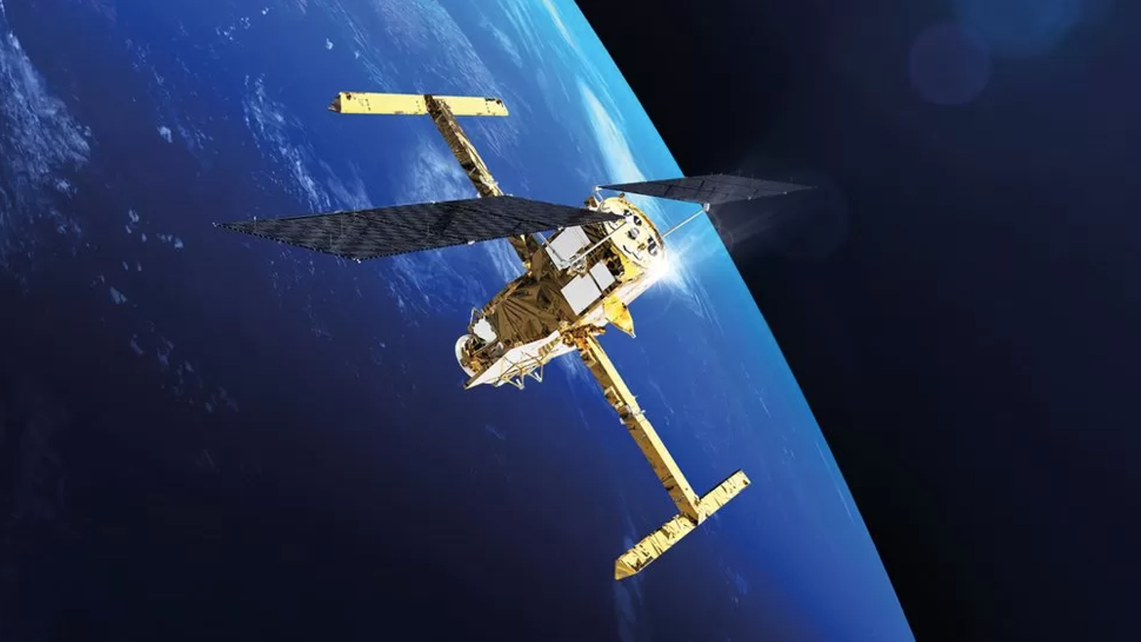 Der Satellit SWOT in der Umlaufbahn.