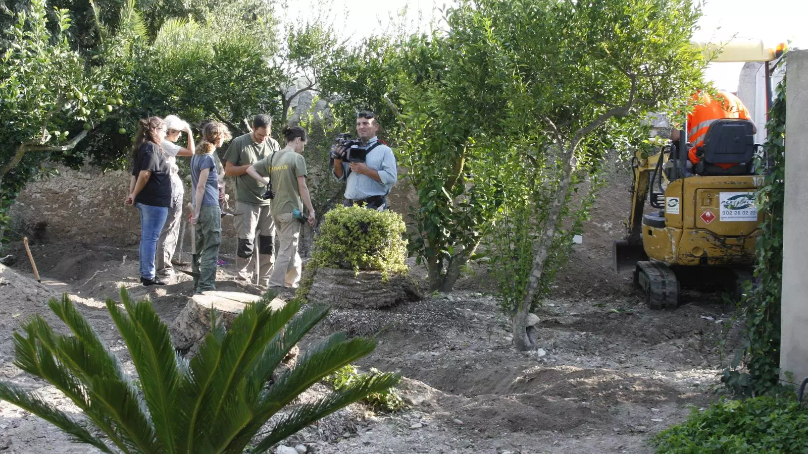 Zona enjardinada del cementeri de Montuïri on s'esta fent la primera excavació.