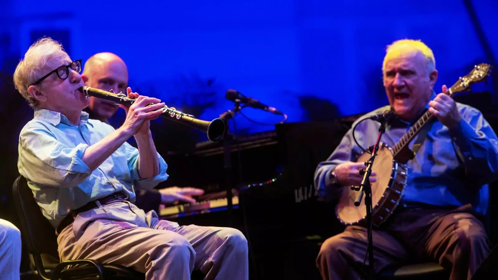 Woody Allen durant l'actuació de la The Eddy Davis New Orleans Jazz Band al Festival de Pedralbes