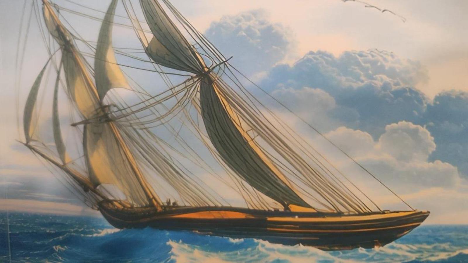 Detalle de la imagen de portada del libro sobre la goleta Panda.