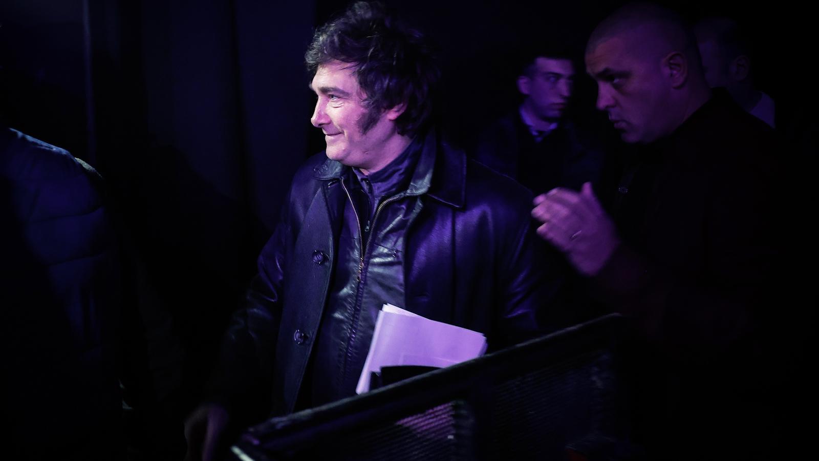 Javier Milei when he admitted his clear defeat in the Buenos Aires elections