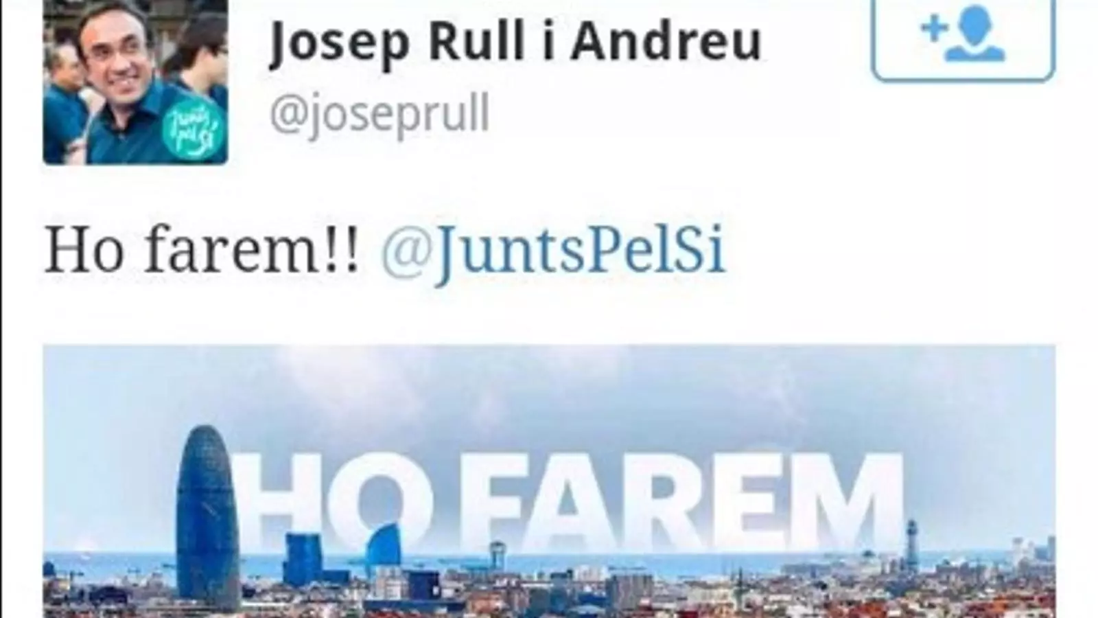 Rull ha optat per eliminar aquest tuit per tancar la polèmica / ARA