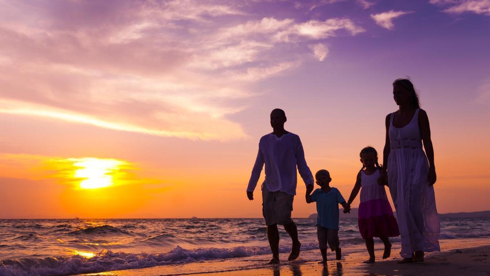 A family enjoying a trip