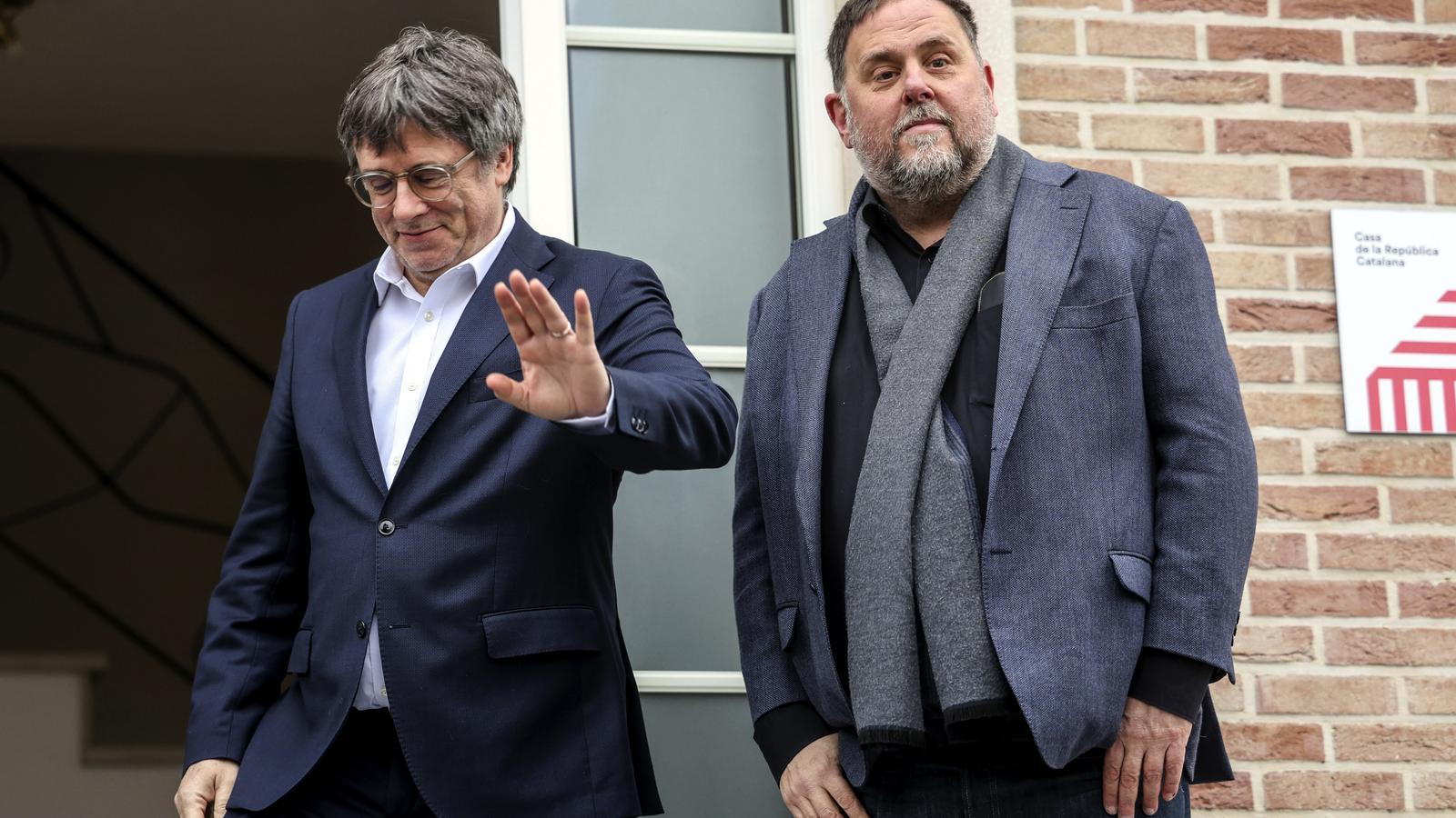 Junqueras y Puigdemont en Waterloo, en una imagen de archivo
