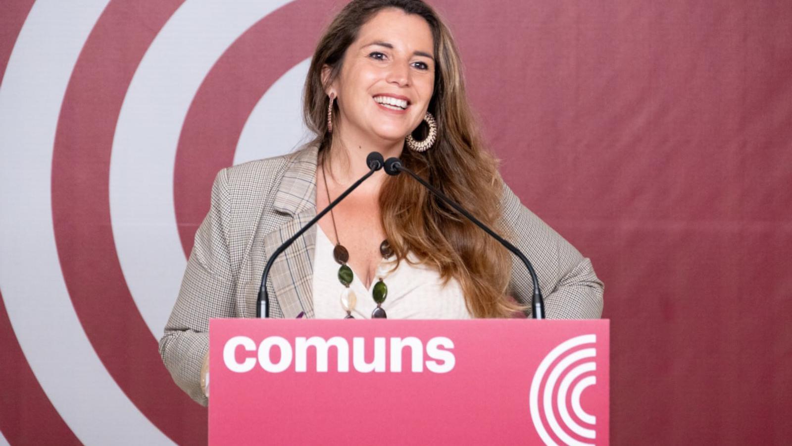 Candela López, at a press conference