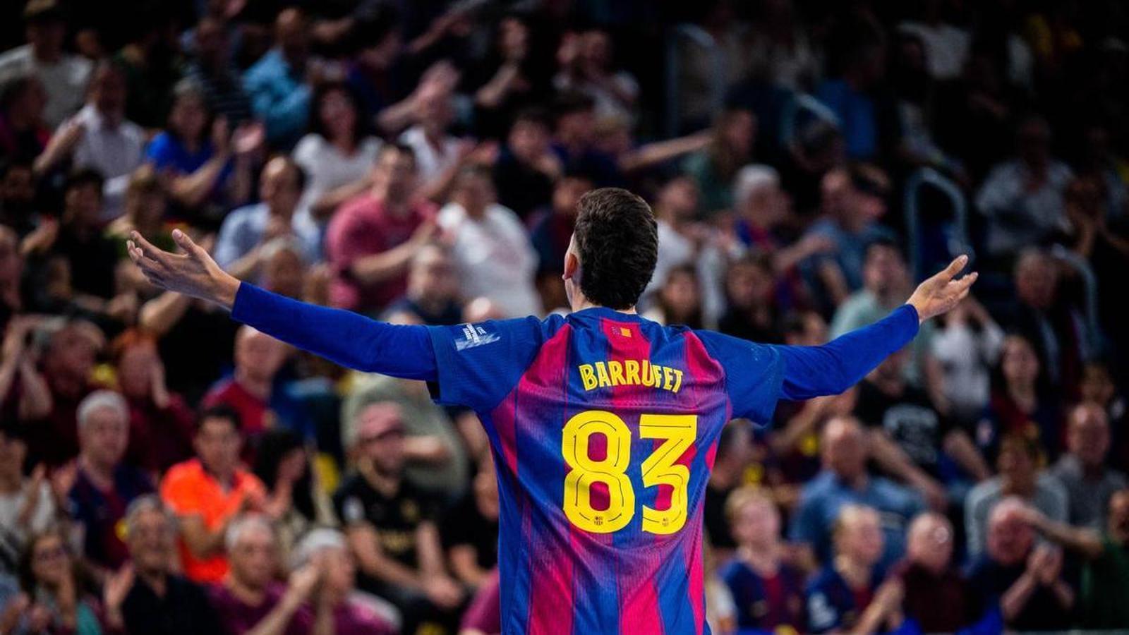 Barrufet, durante el Barça-Nantes de la Champions de balonmano
