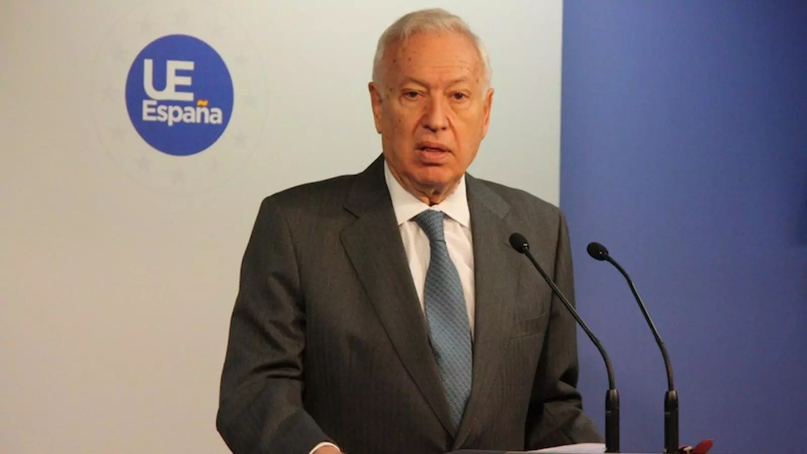 El ministre d'Afers Estrangers i Cooperació, José Manuel García-Margallo, en una imatge d'arxiu durant la compareixença després de la reunió de ministres del Consell Europeu a Brussel·les / ACN