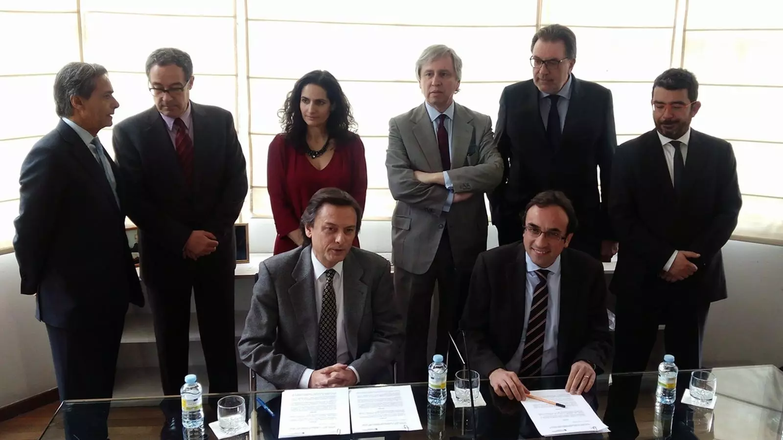 Josep Rull i el president de Transparència Internacional Espanya, Jesús Lizcano, han firmat el conveni de col·laboració a Madrid. M.F.F.