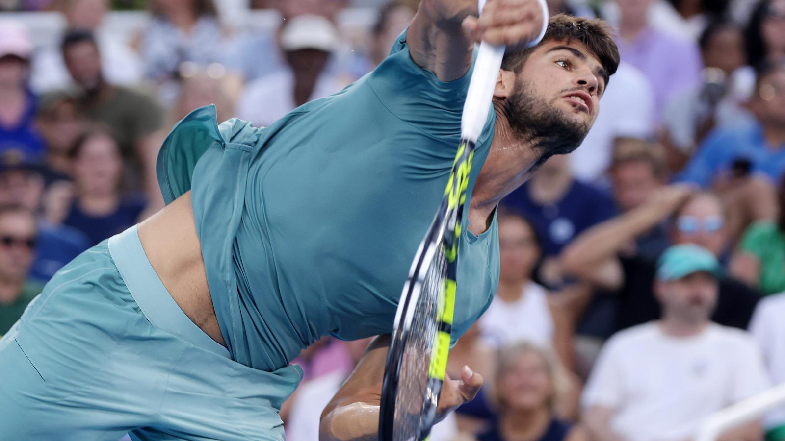 Alcaraz during the Cincinnati semifinals
