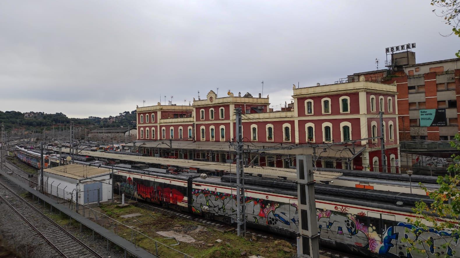 Trains on a siding at Martorell Central commuter rail station.