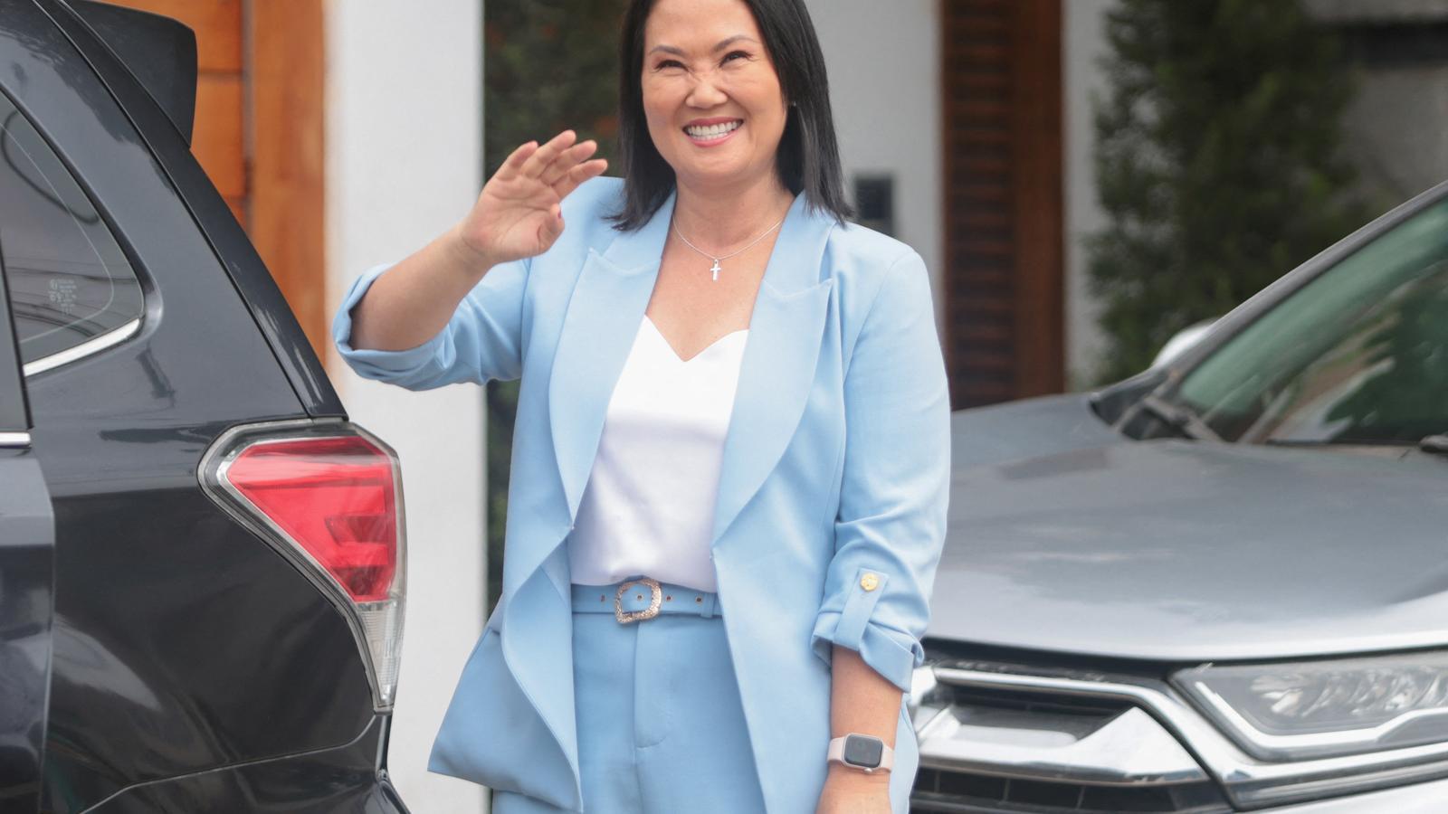 La candidata de la derecha en Perú, Keiko Fujimori, a la salida de su casa el pasado 18 de junio en Lima.