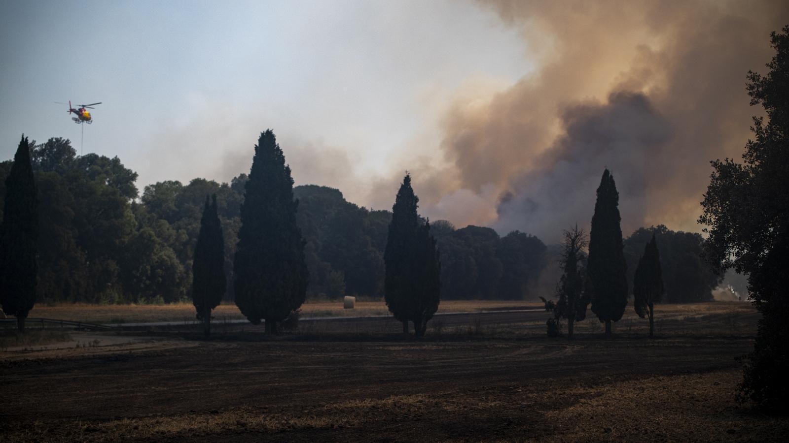 The Firefighters working on the Bisbal d'Empordà fire.