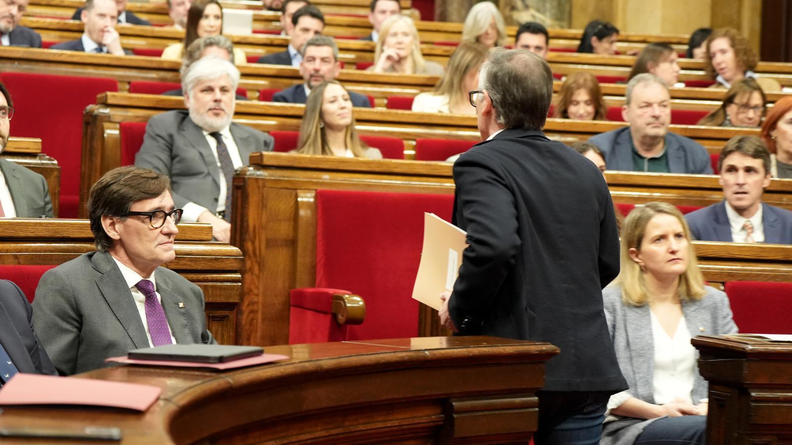 El presidente Salvador Illa, en la sesión de control al Parlament.