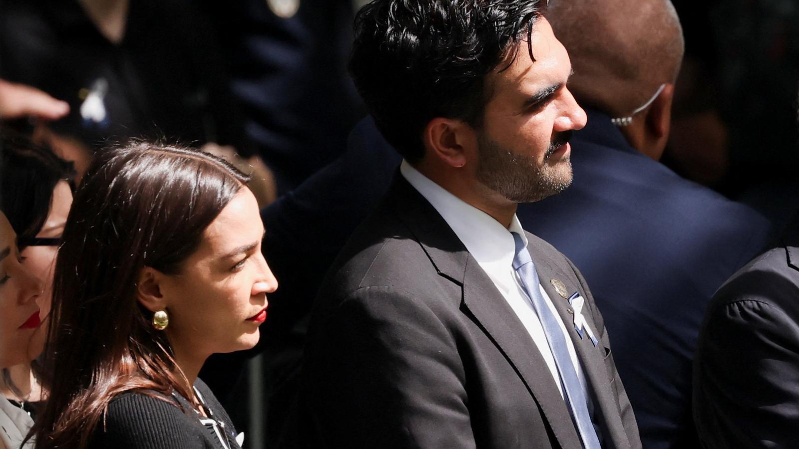 Alexandria Ocasio-Cortez and Zohran Mamdani at the 9/11 attacks commemoration.