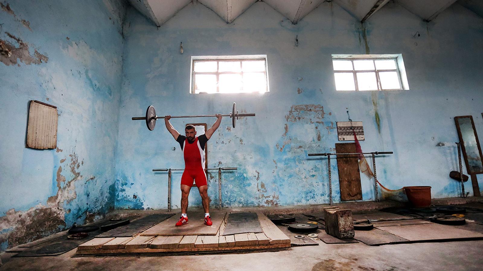 A gym in the city of Durres, Albania.