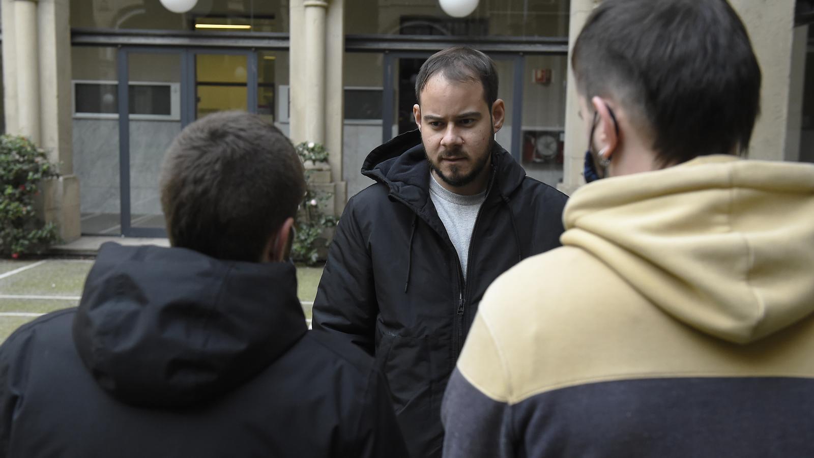 Pablo Hásel a la Universitat de Lleida abans de ser detingut.