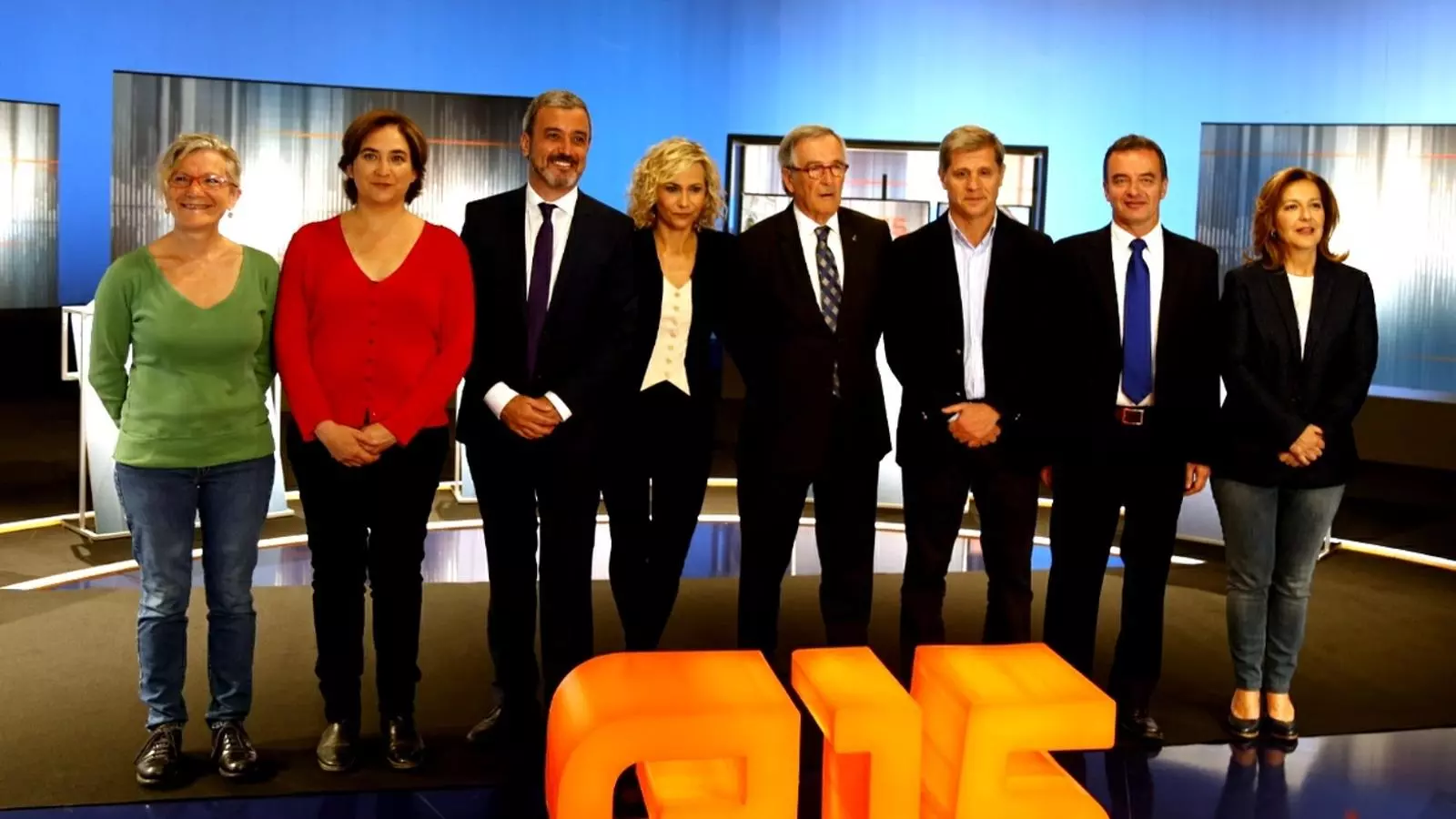 Els set candidats a l'Ajuntament de Barcelona, abans del debat / FRANCESC MELCION
