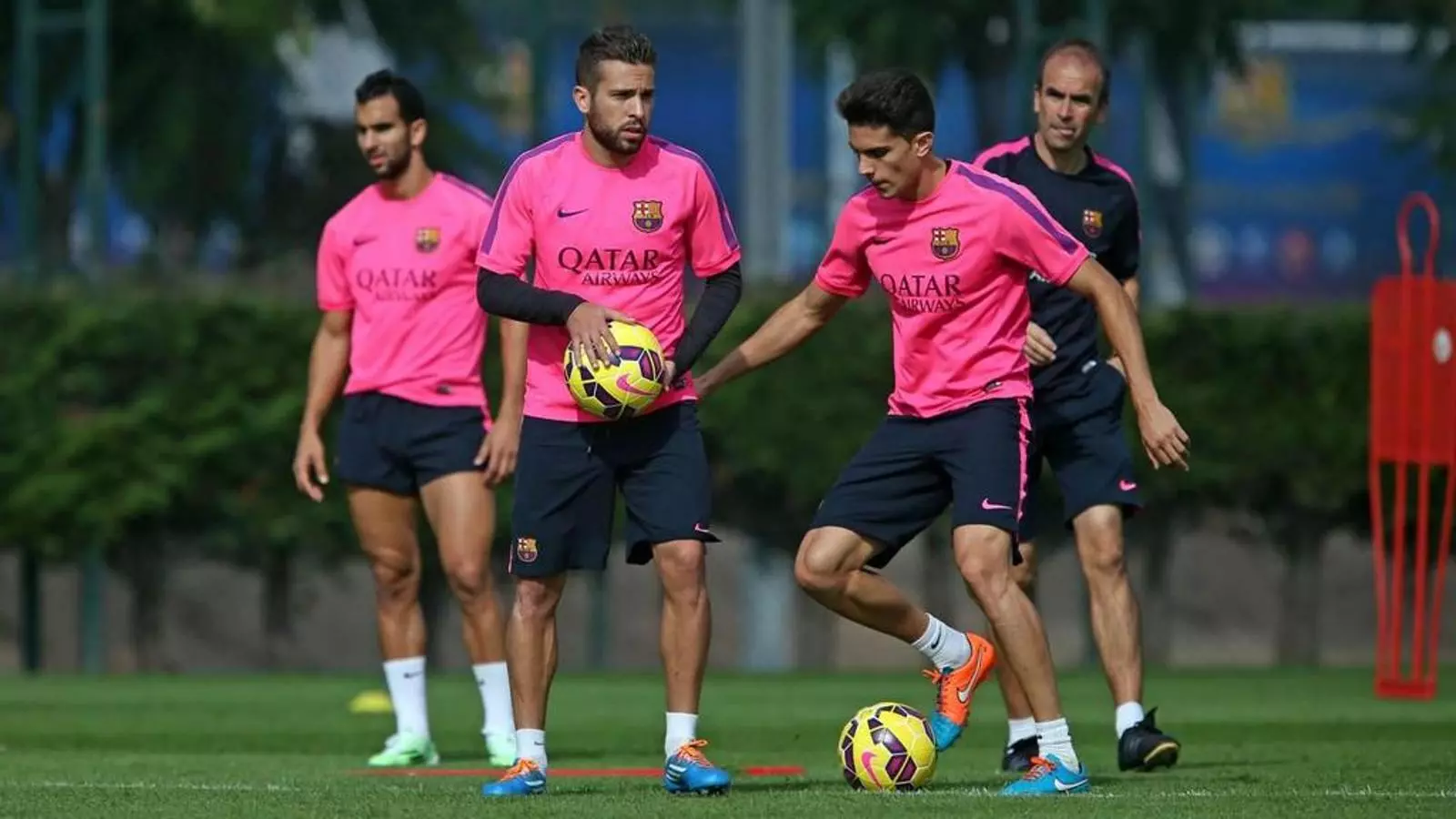 Jordi Alba i Bartra, durant l'entrenament / FCBARCELONA.CAT