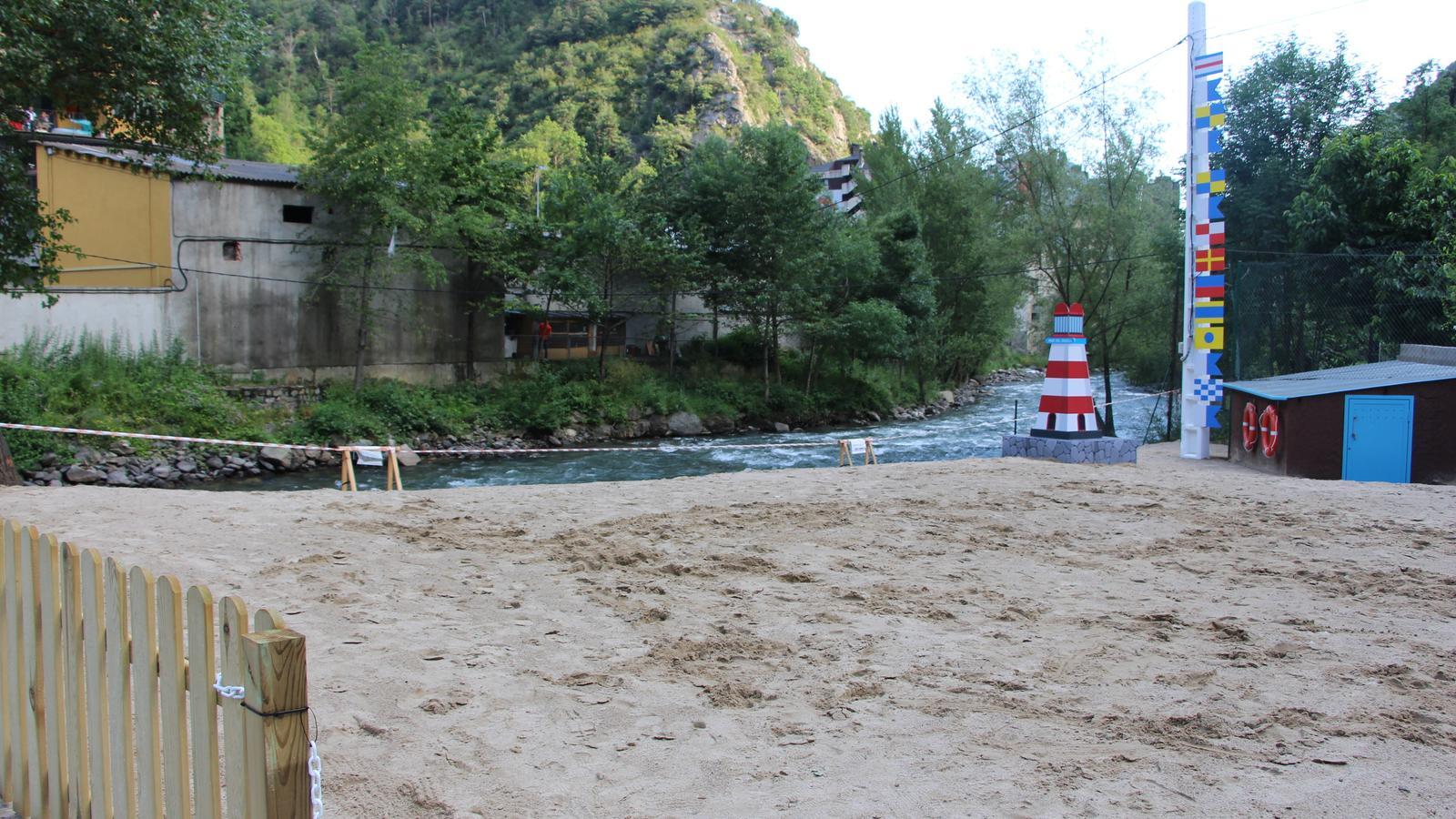 Platja fluvial a Sant Julià de Lòria. / ANA