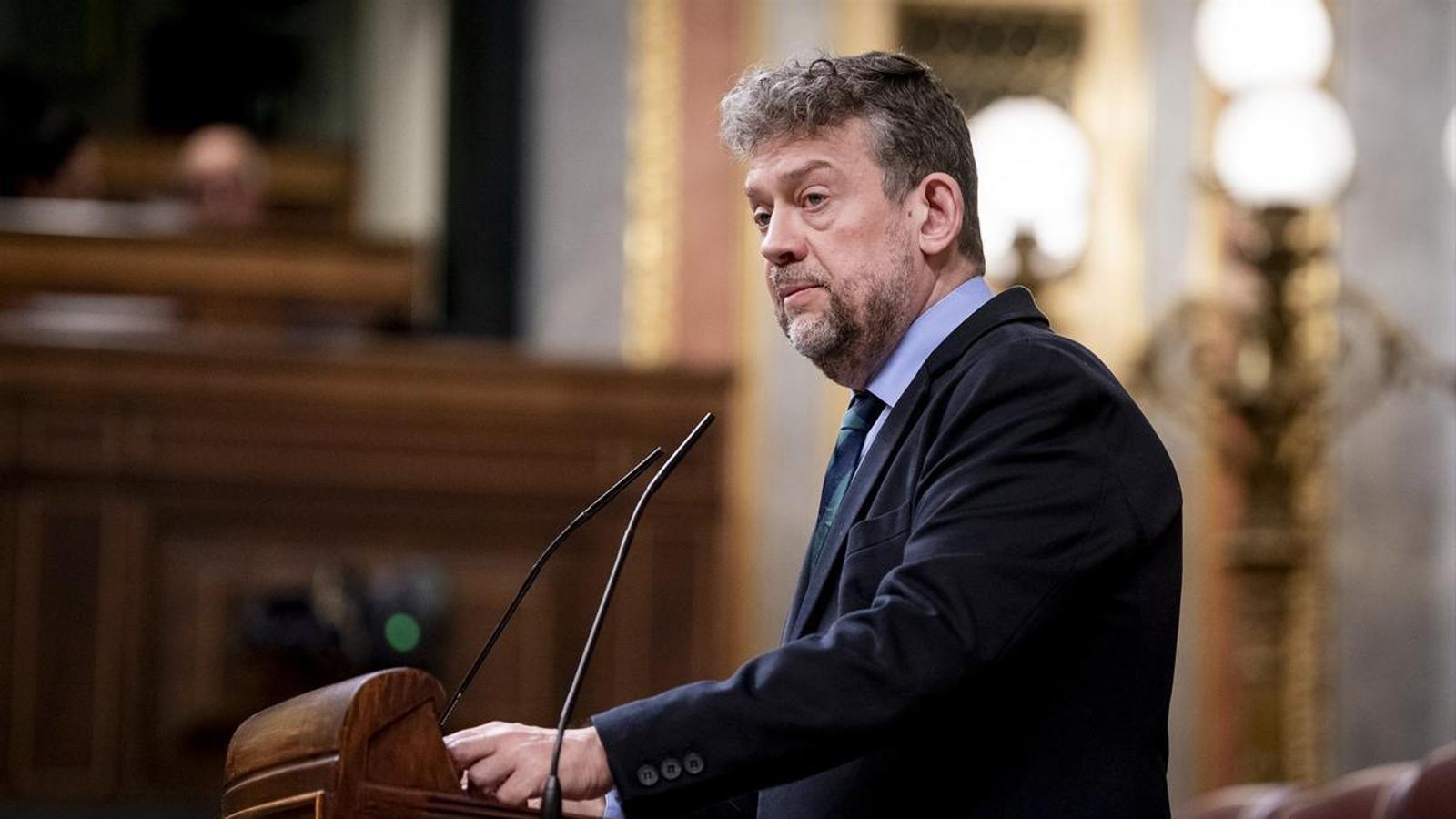 El diputado de ERC, Francesc-Marc Álvaro, interviene en el pleno del Congreso el pasado 10 de febrero