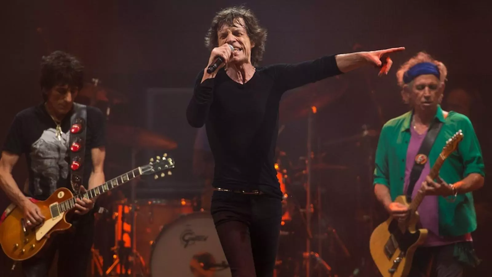Ronnie Wood, Mick Jagger i Keith Richards al concert dels Rolling Stones a Glastonbury / GETTY