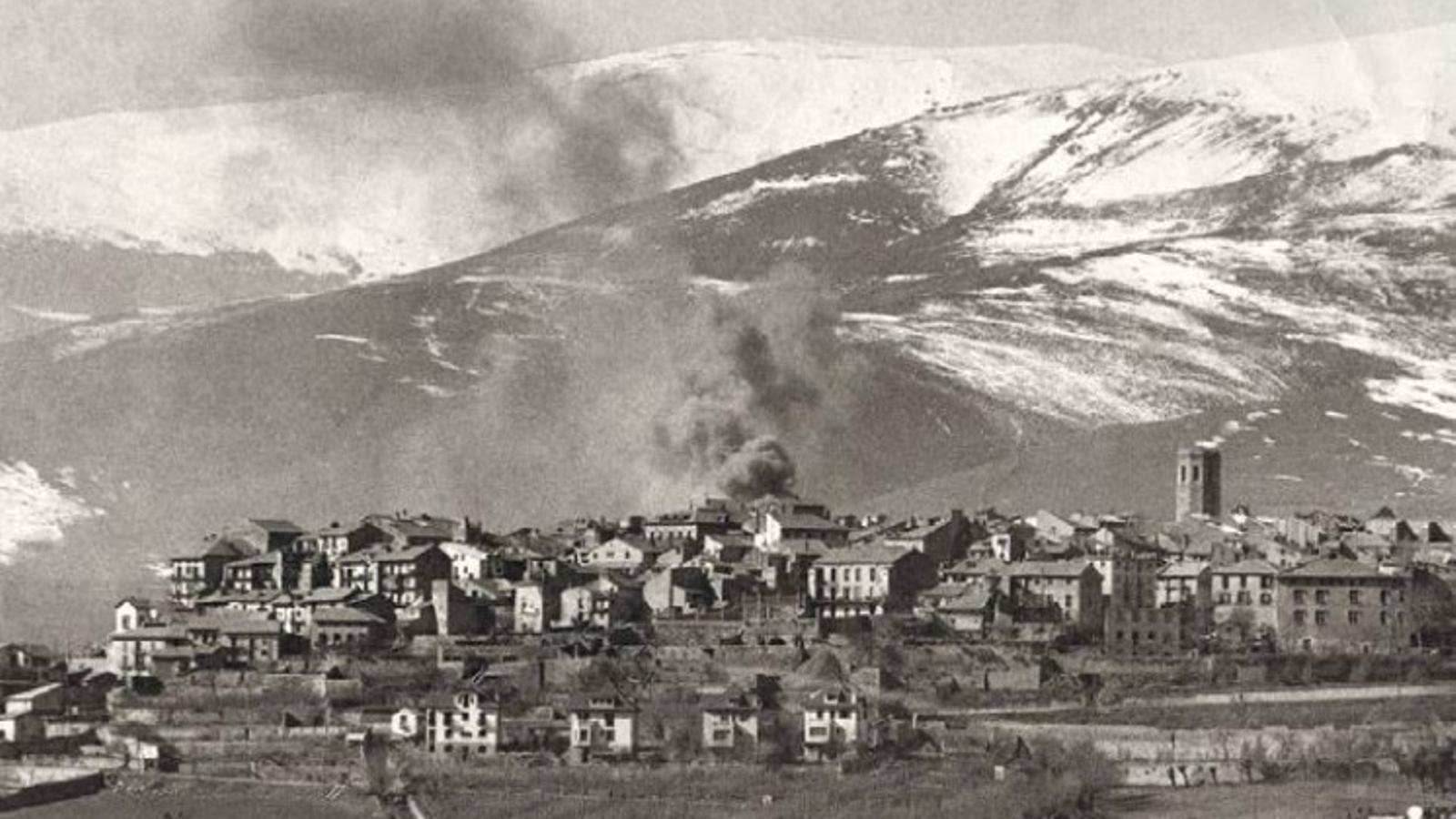 Explosion of a building in Puigcerdá in February 1939