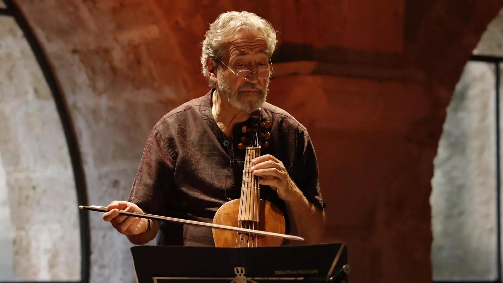 Jordi Savall al primer concert del festival que ha organitzat a Santes Creus