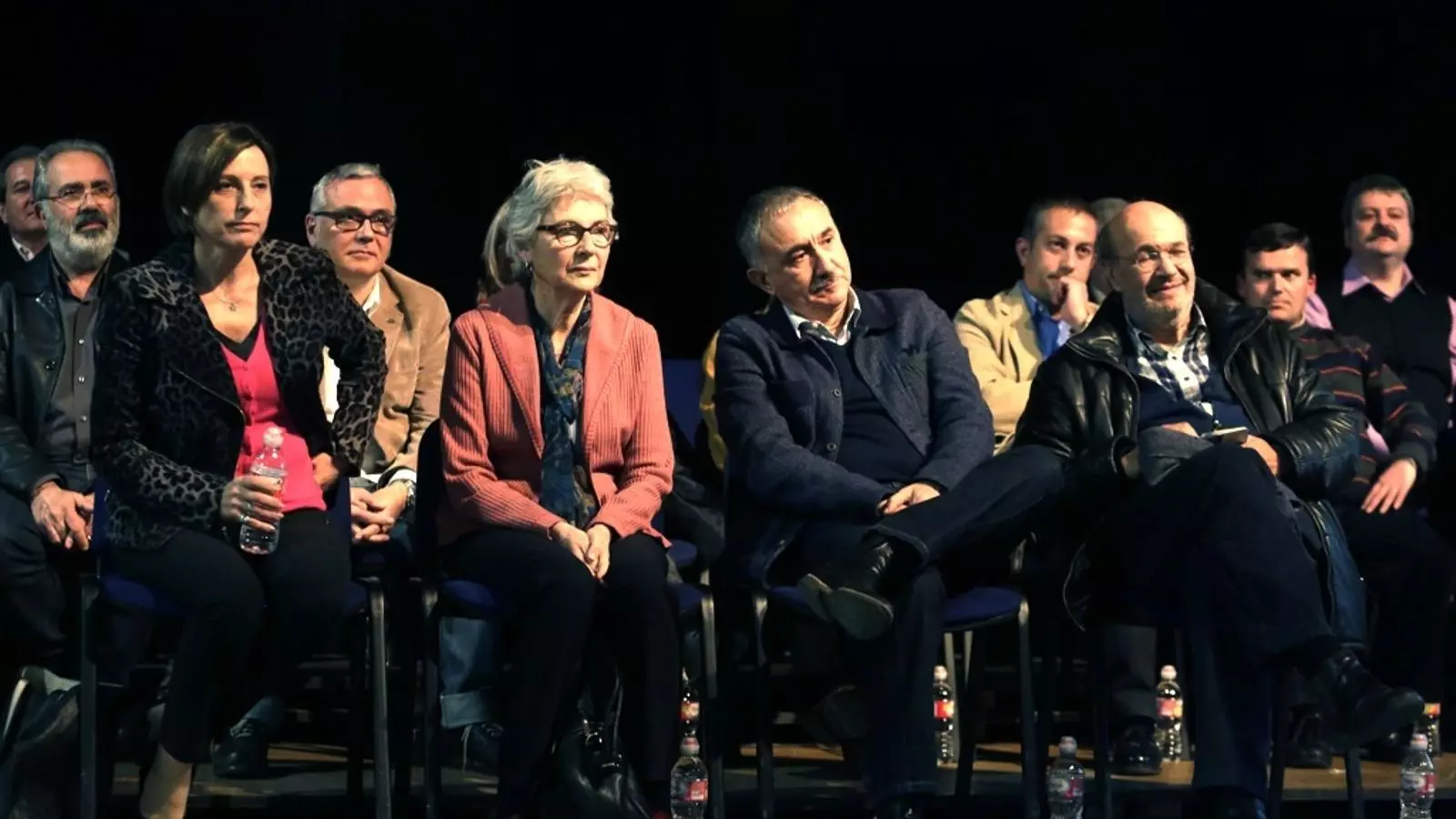 Carme Forcadell, Muriel Casals, Josep Maria Álvarez i Joan Carles Gallego, a l'acte de presentació de la Taula pel Dret a Decidir del Baix Llobregat / MANOLO GARCÍA